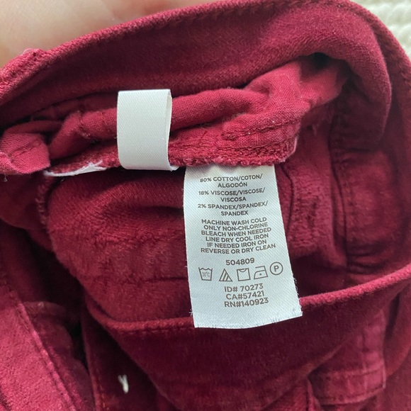 Loft velvet pants, red size 28 - Picture 6 of 9